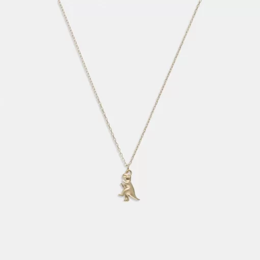 Coach 14 K Gold Rexy Pendant Necklace Jewelry Women Gold