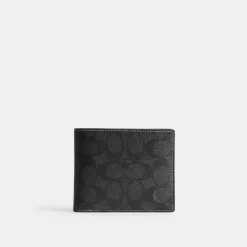 Coach 3 In 1 Wallet In Signature Canvas Wallets Men Gray