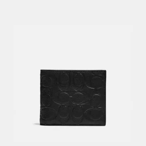 Coach 3 In 1 Wallet In Signature Leather Wallets Men Black