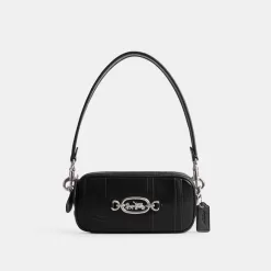 Coach Avery Shoulder Bag In Patchwork Shoulder Bag Women Silver Black