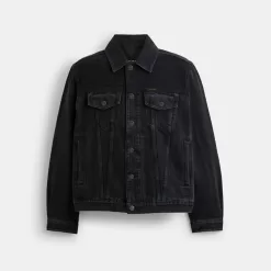 Coach Black Denim Jacket In Organic Cotton Jackets Men Black