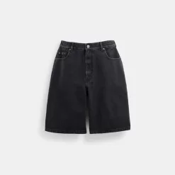 Coach Black Denim Shorts In Organic Cotton Bottoms Men Black Blue