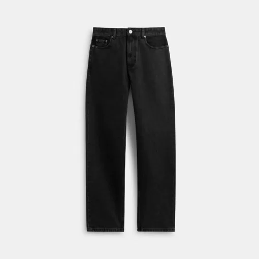 Coach Black Taper Jeans In Organic Cotton Bottoms Men Black