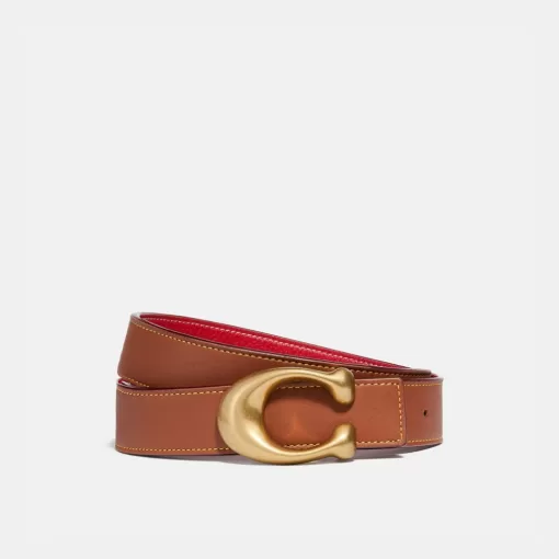 Coach C Hardware Reversible Belt, 32 Mm Belt Women Red