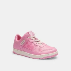 Coach C201 Low Top Sneaker In Signature Canvas Sneakers Women Pink