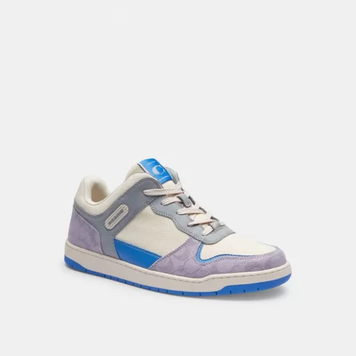 Coach C201 Sneaker In Signature Canvas Sneakers Men Purple