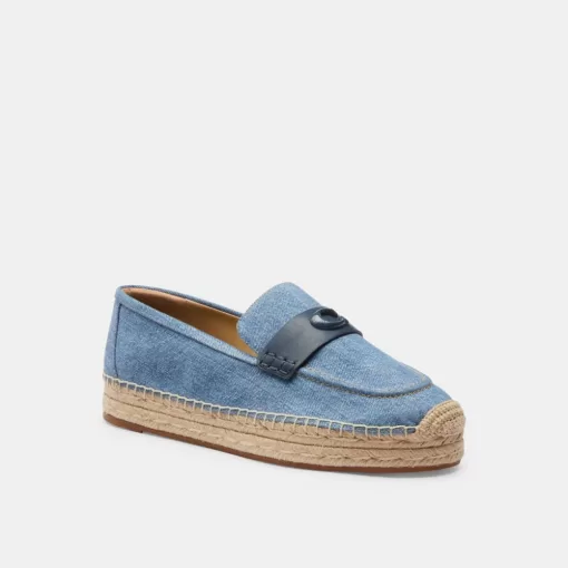 Coach Camilla Espadrille Flat Shoes Women Indigo Blue