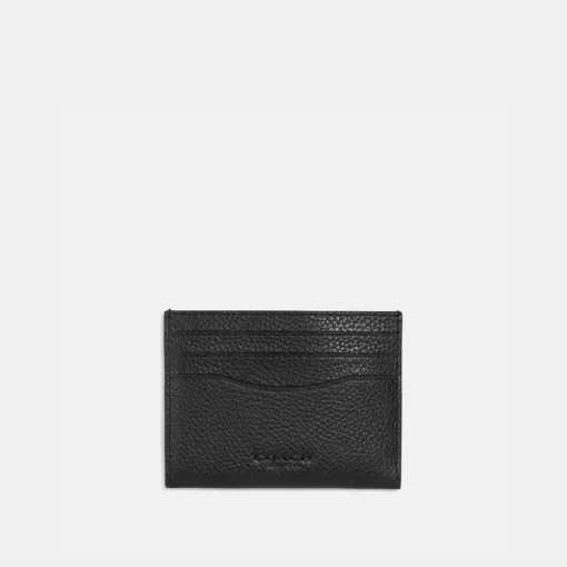 Coach Card Case With Signature Canvas Interior Card Case Men Black Khaki