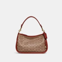 Coach Cary Crossbody Bag In Signature Canvas Shoulder Bag Women Brown Red