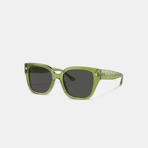 Coach Charms Oversized Square Sunglasses Eyewear Women Green