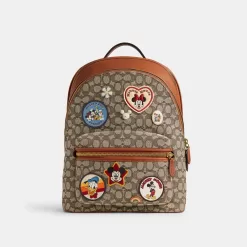 Coach Charter Backpack In Signature Textile Jacquard With Patches Backpacks Men Multicolored