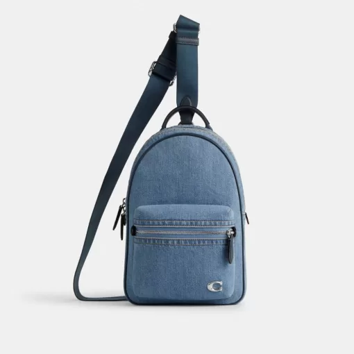 Coach Charter Pack Shoulder Bag Men Indigo Blue