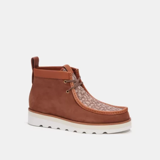 Coach Chukka Boot In Micro Signature Jacquard Boots Men Multicolor