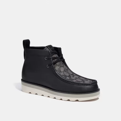 Coach Chukka Boot In Signature Jacquard Boots Men Black