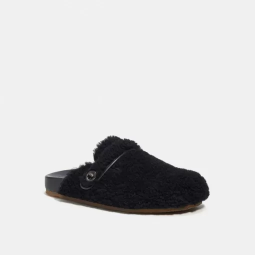 Coach Clog In Shearling Sandals Men Black