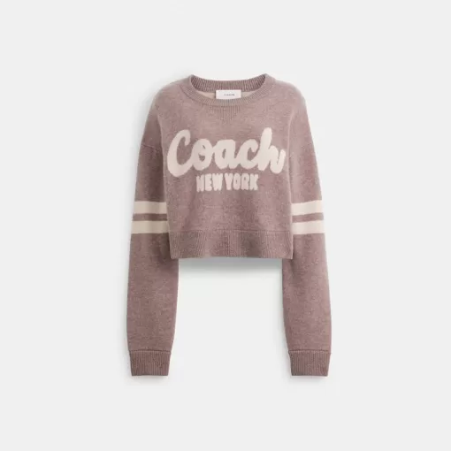 Coach Cropped Sweater Tops Women Pink