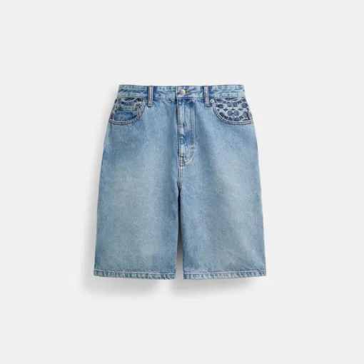 Coach Denim Shorts Bottoms Men Light Wash