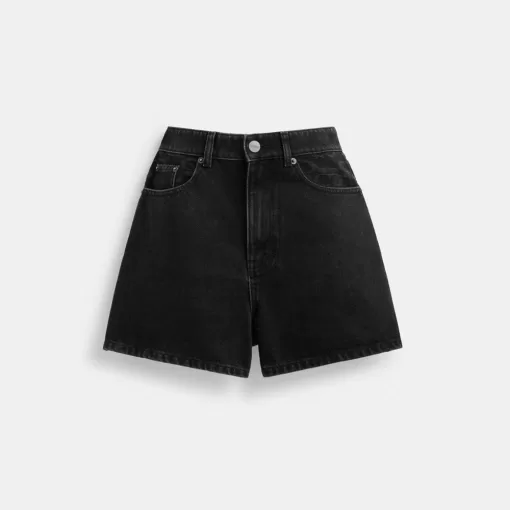 Coach Denim Shorts In Organic Cotton Bottoms Women Black