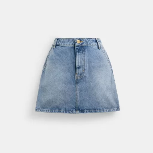 Coach Denim Skirt Bottoms Women Blue