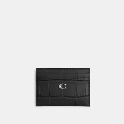 Coach Essential Card Case Card Case Women Silver Black