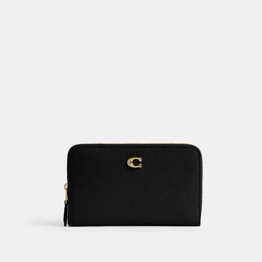 Coach Essential Medium Zip Around Wallet Large Wallet Women Black