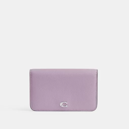 Coach Essential Slim Card Case In Colorblock Card Case Women Silver Purple Multicolored