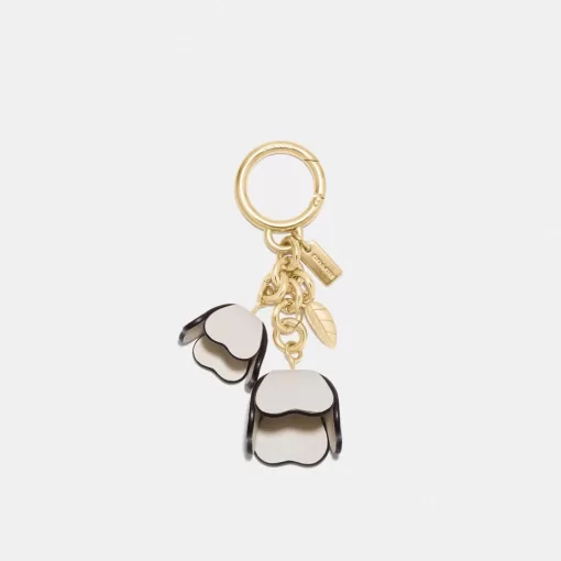 Coach Essential Tea Rose Bag Charm Jewelry Women Gold