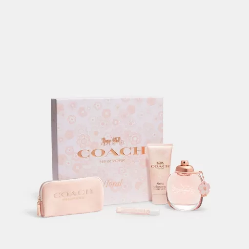 Coach Floral Eau De Parfum 4 Piece Gift Set Fragrance Women Multicolored