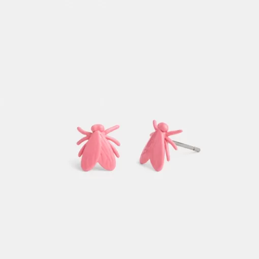 Coach Fly Stud Earrings Jewelry Women Silver Pink