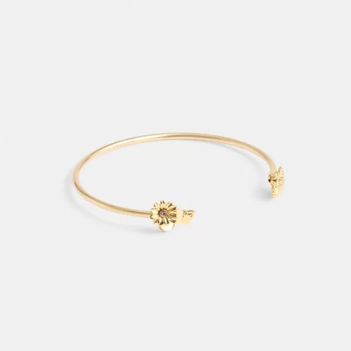 Coach Garden Charms Cuff Bracelet Jewelry Women Gold