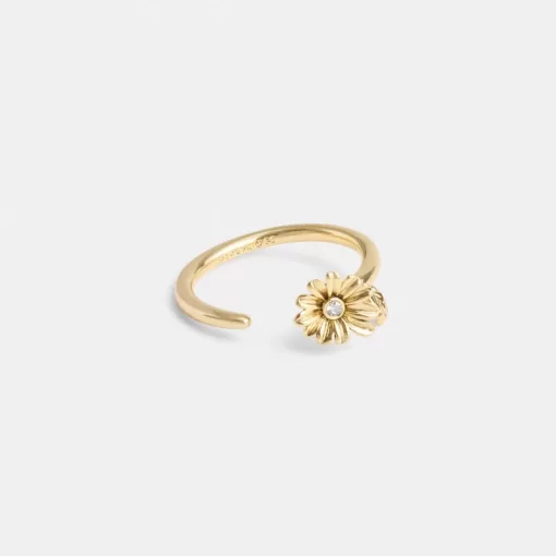 Coach Garden Flower Ring Jewelry Women Gold