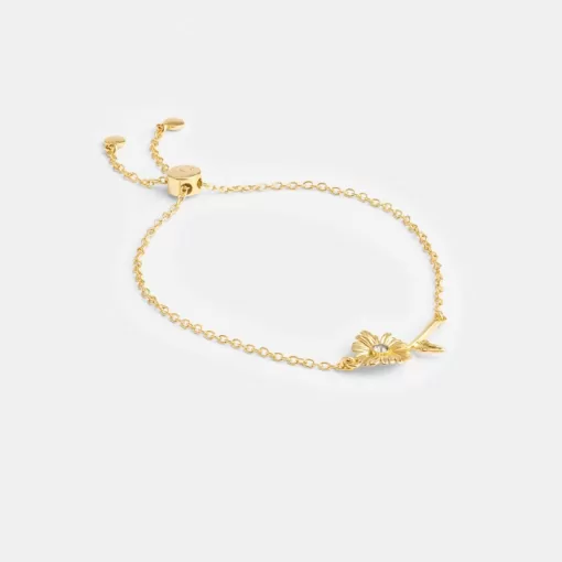 Coach Garden Flower Slider Bracelet Jewelry Women Gold