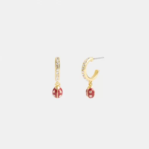 Coach Garden Ladybug Drop Earrings Jewelry Women Gold Multicolored