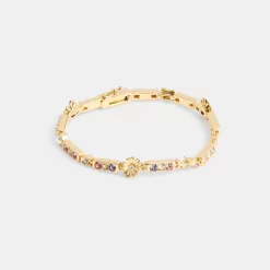 Coach Garden Tennis Bracelet Jewelry Women Gold Multicolored