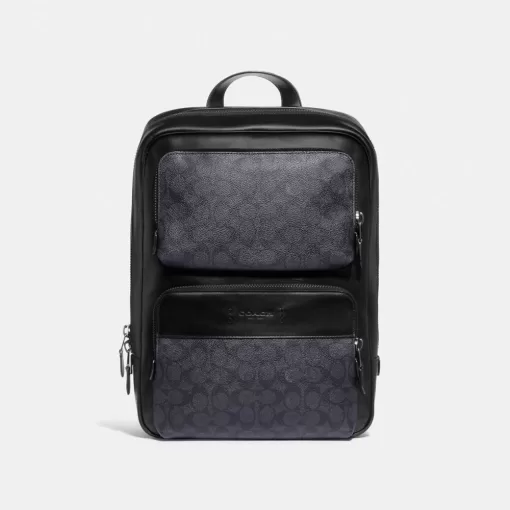 Coach Gotham Backpack In Signature Canvas Backpacks Men Black Copper Gray Black