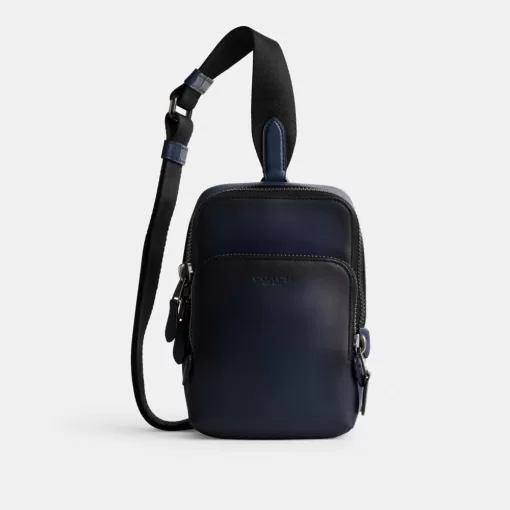 Coach Gotham Sling Pack 13 Crossbody Bag Men Deep Blue