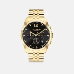 Coach Greyson Watch, 43 Mm Watches Men Gold