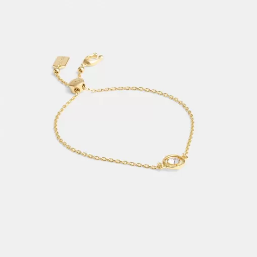 Coach Halo Round Slider Bracelet Jewelry Women Gold