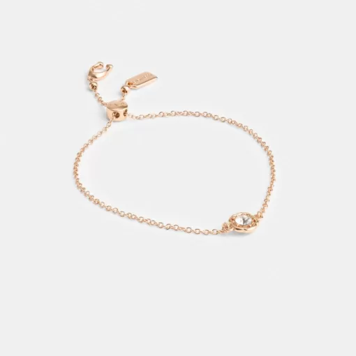 Coach Halo Tea Rose Slider Bracelet Jewelry Women Pink Gold