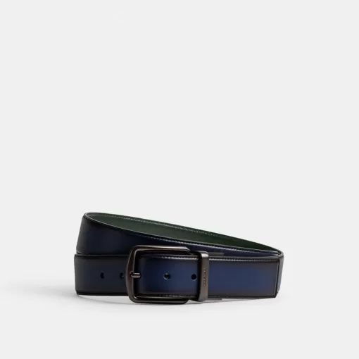 Coach Harness Buckle Cut To Size Reversible Belt, 38 Mm Belt Men Deep Blue Green