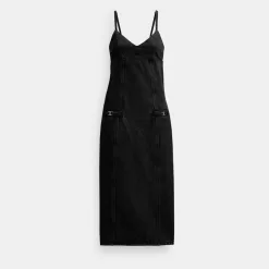 Coach Heritage C Long Denim Dress In Organic Cotton Dress Women Black