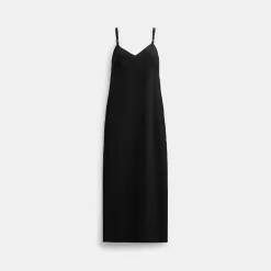 Coach Heritage C Silk Midi Dress Dress Women Black