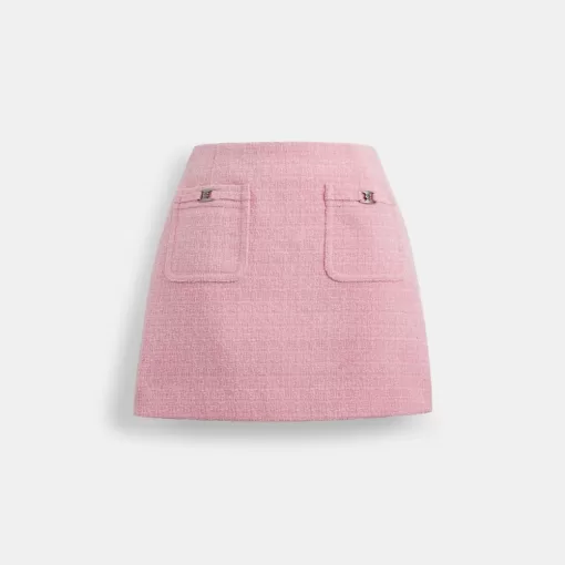 Coach Heritage C Tweed Skirt Bottoms Women Pink