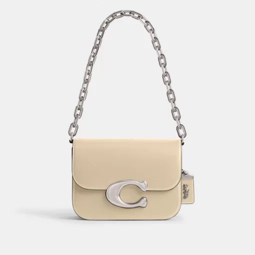 Coach Idol Bag Shoulder Bag Women Silver White