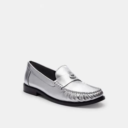 Coach Jolene Loafer Flat Shoes Women Silver