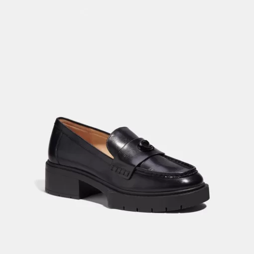 Coach Leah Loafer Flat Shoes Women Black