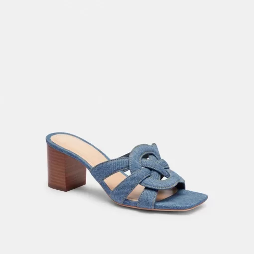 Coach Nikki Sandal High Shoes Women Indigo Blue