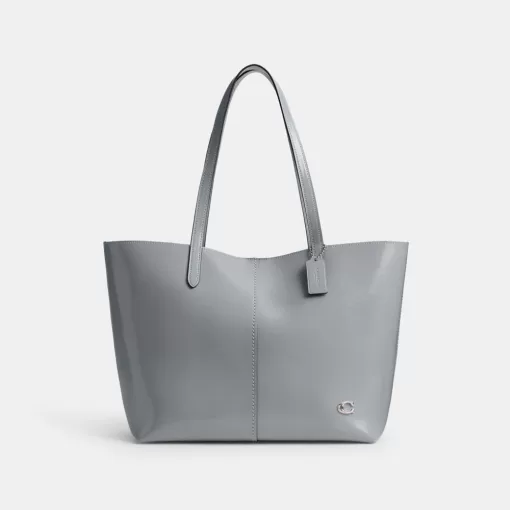 Coach North Tote 32 Tote Bags Women Silver Gray Blue