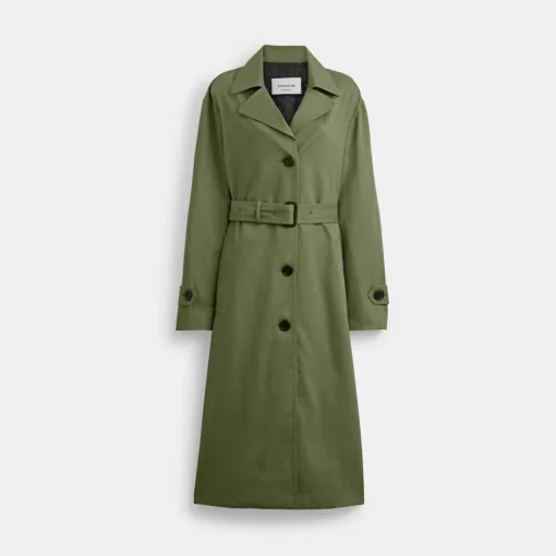 Coach Oversized Trench Coat Jackets Women Green