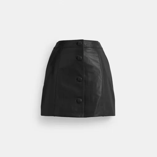 Coach Patent Leather Mini Skirt Bottoms Women Black